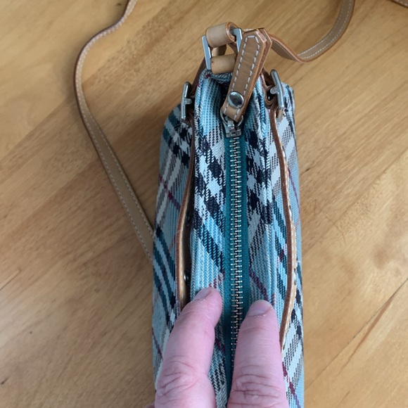 Burberry London Blue Label Blue Nova Check Canvas Leather Crossbody Bag VGUC - Picture 7 of 16